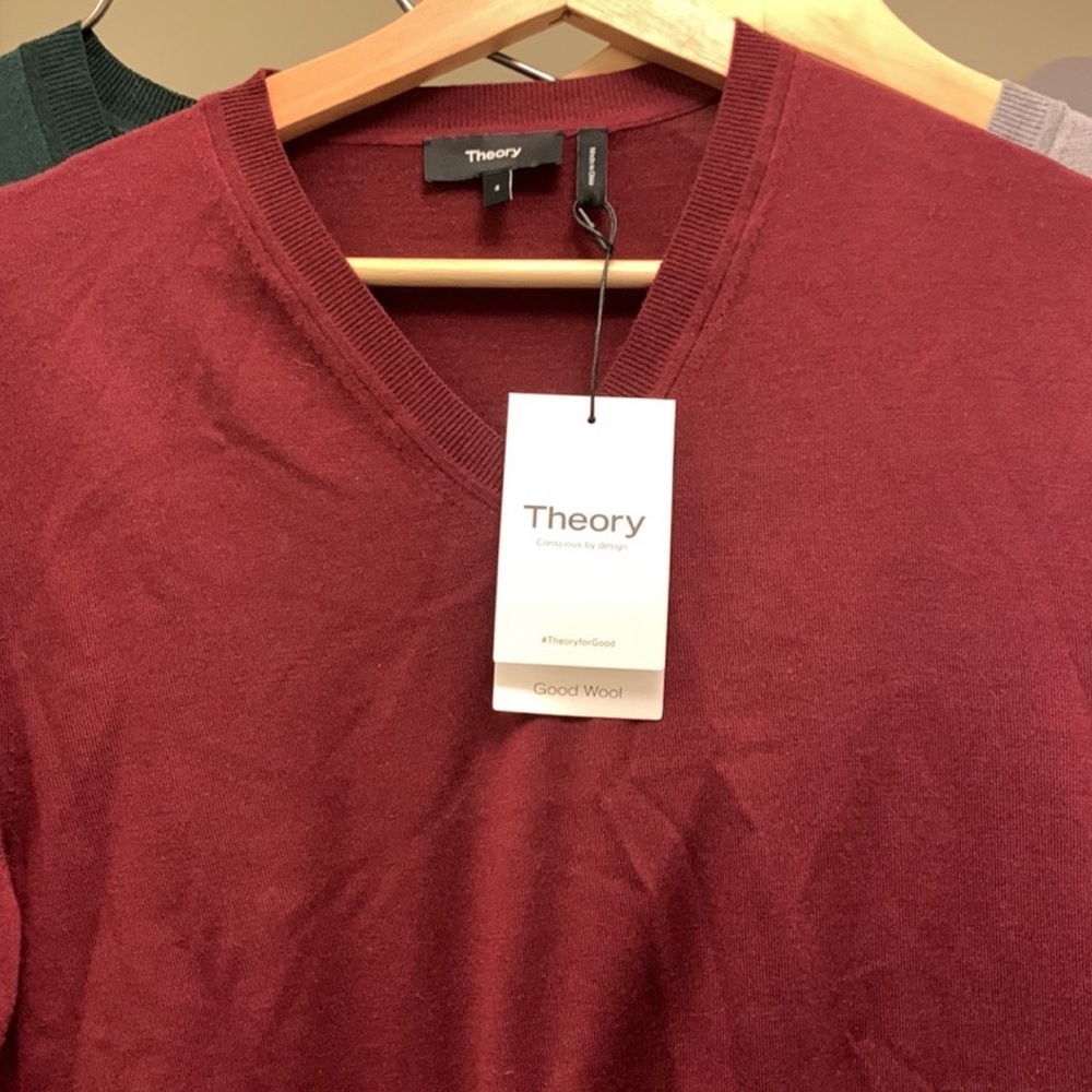 THEORY Regal Wool Red V-Neck